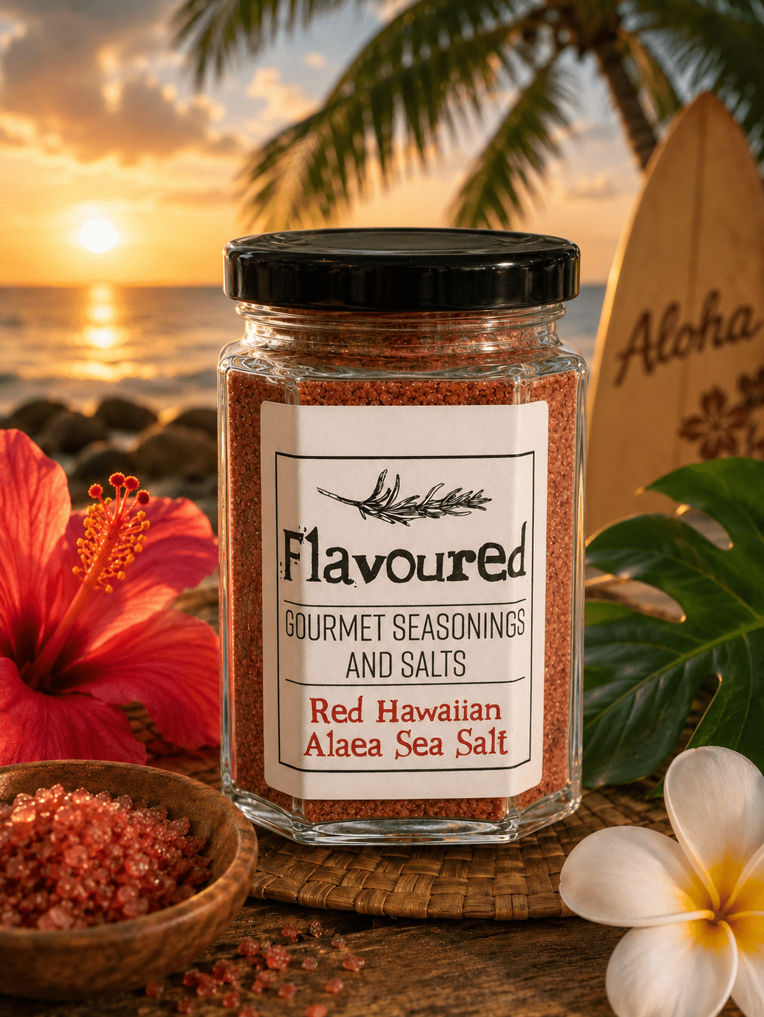 Hawaiian Alaea Red Salt (Unrefined Sea Salt) - Flavoured Gourmet Seasonings