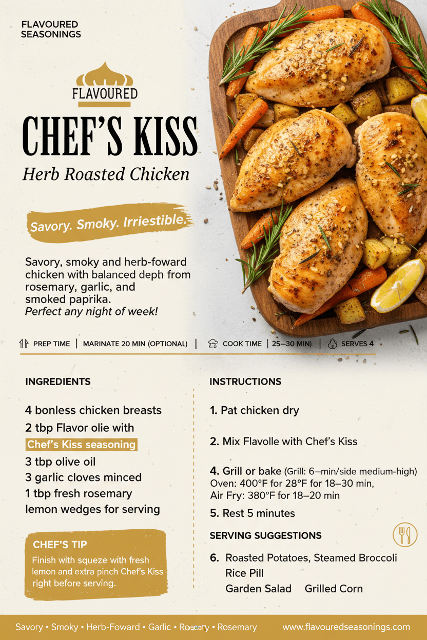 Chef's Kiss Seasoning Blend - Flavoured Gourmet Seasonings