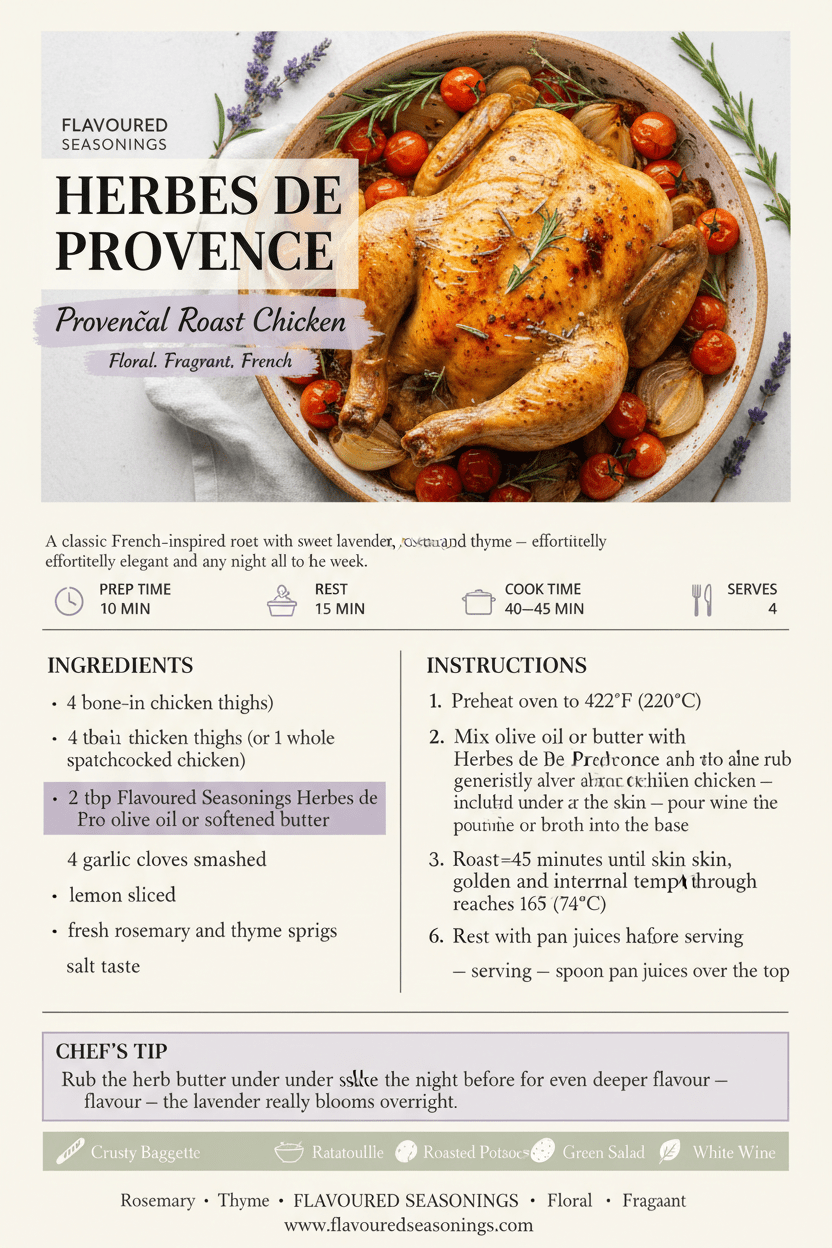 Herbes de Provence Seasoning Blend - Flavoured Gourmet Seasonings