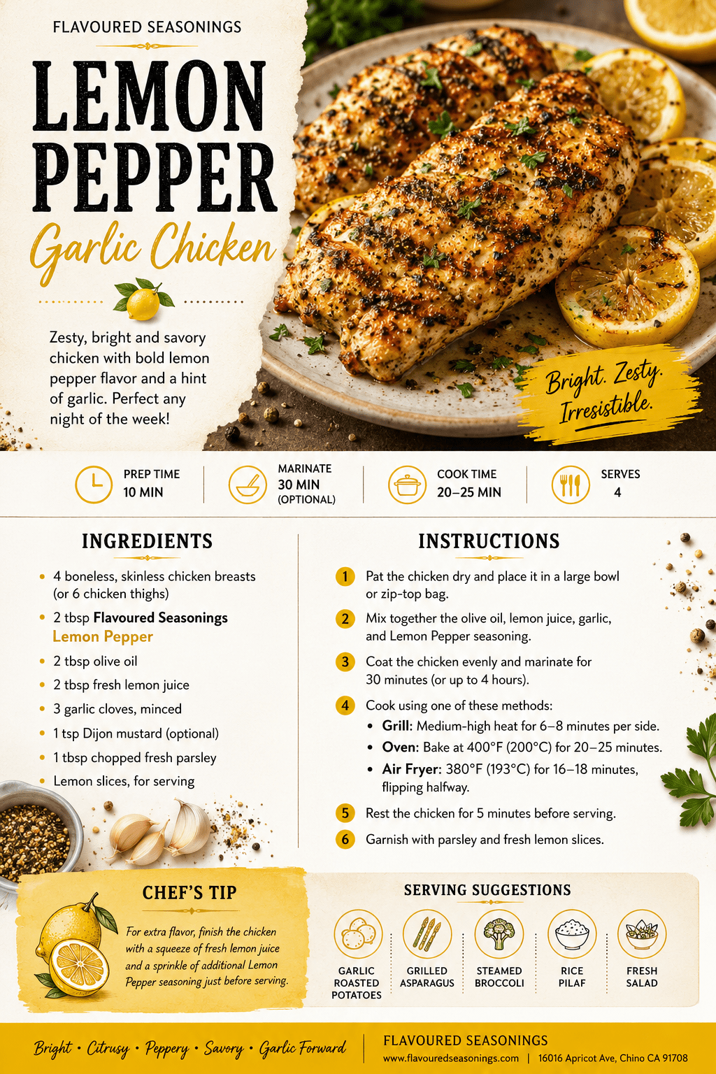 Lemon Pepper Seasoning Blend - Flavoured Gourmet Seasonings