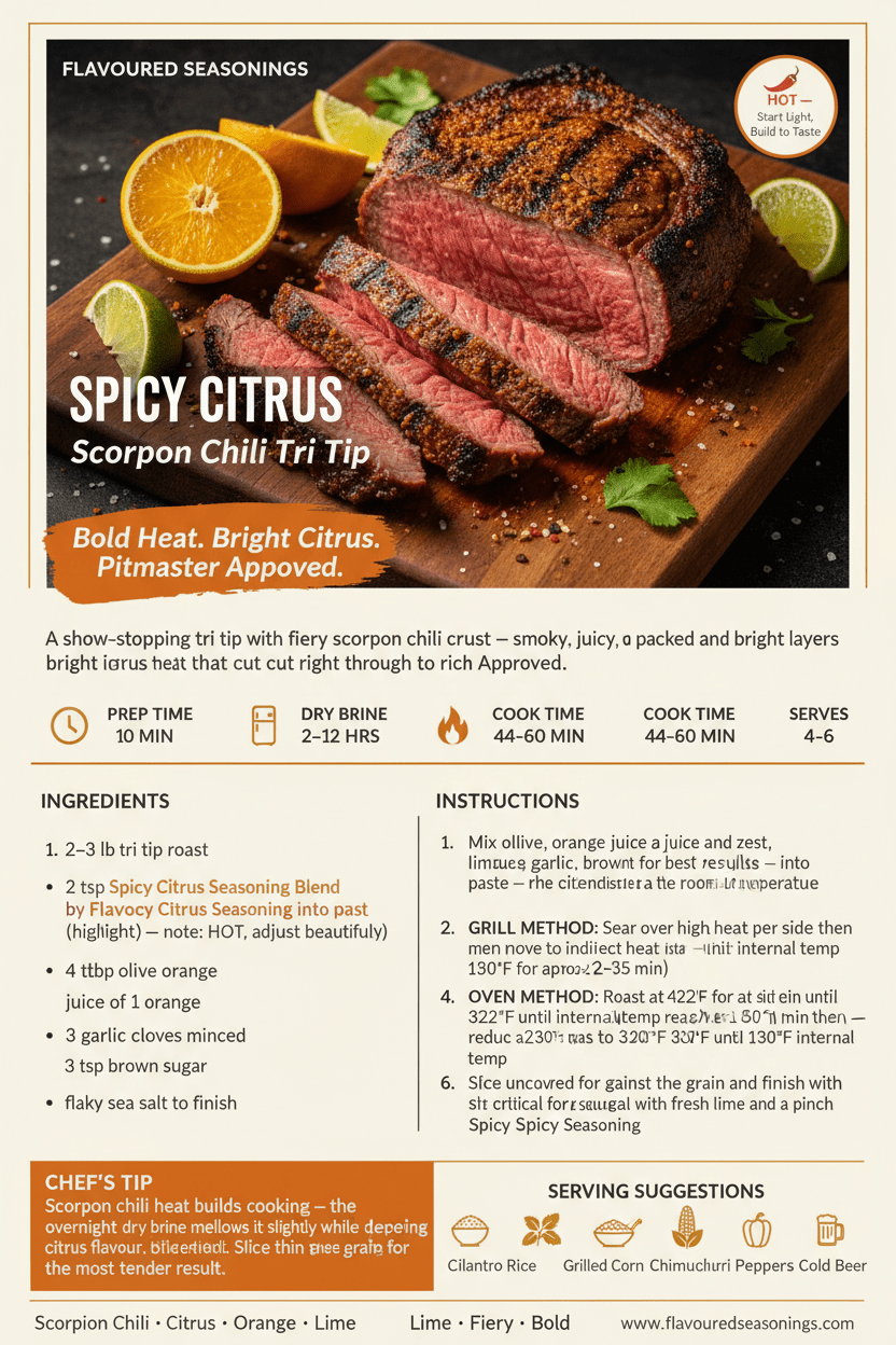 Spicy Citrus Seasoning Blend (Scorpion Chili + Citrus) - Flavoured Gourmet Seasonings