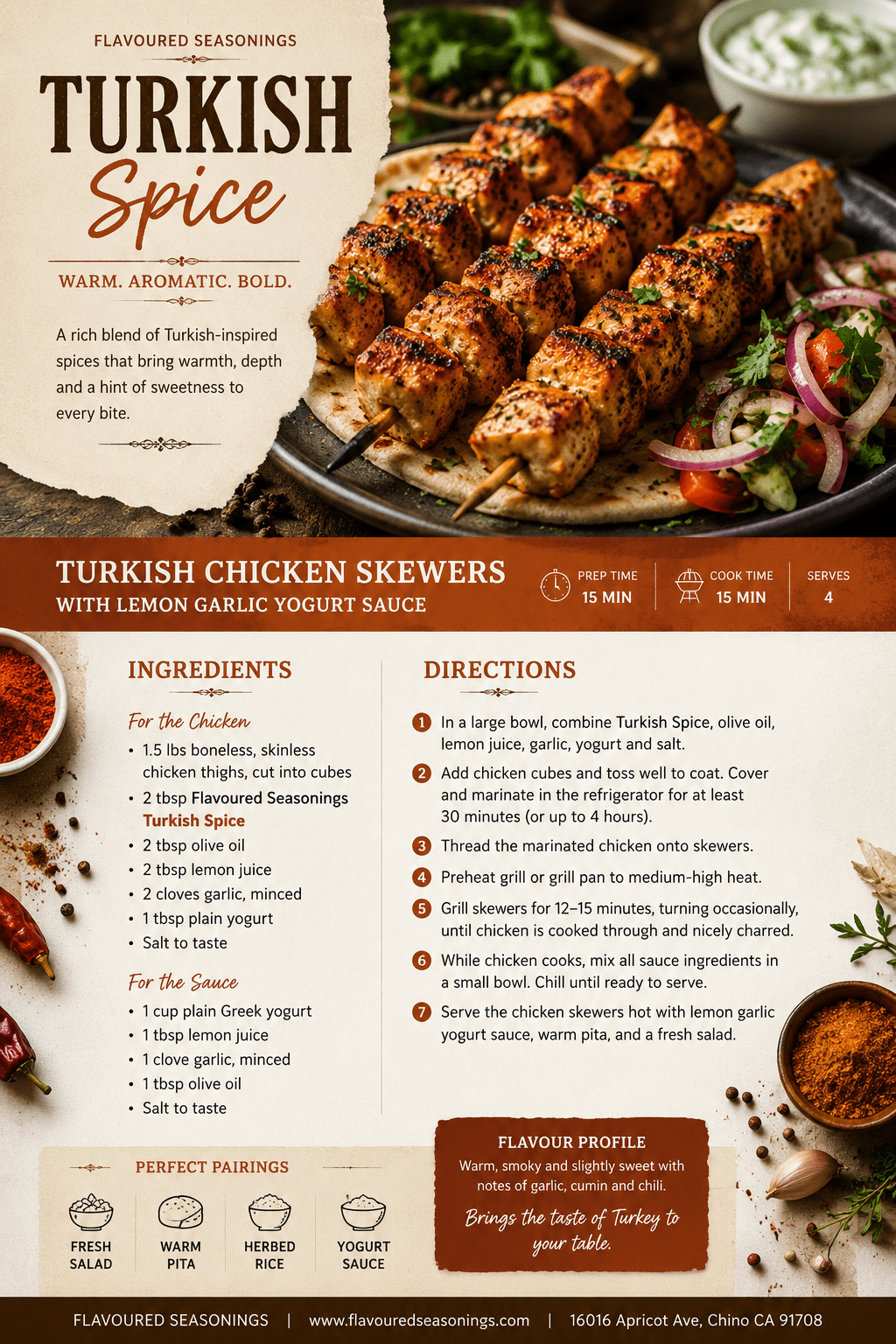 Turkish Kebab Seasoning - Flavoured Gourmet Seasonings